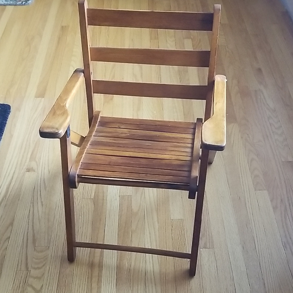 Child's Vintage Wooden Folding Chair